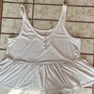 Lucky Brand  Peplum Tank with Button Front